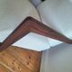 Izag ampm armchair, solid walnut and ecru-colored bouclette, designer seat