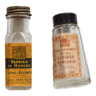 Small bottles of old glass spices