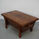 Table basse en pin rustique, style ferme français du début du 20e siècle