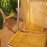 Fauteuil scoubidou jaune pour enfant
