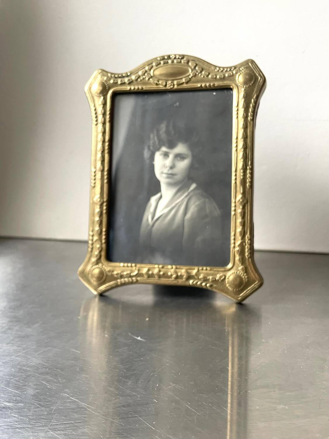 Antique metal frame  18 cm  x 13.5  cm