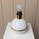 White Ceramic Table Lamp with Gold Band, Italy 1980s – Hollywood Regency Vintage