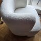 Lot 2 fauteuils petit modèle tissu bouclette, darrel