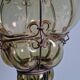 Venetian pendant light in blown glass and wrought metal, mid-20th century