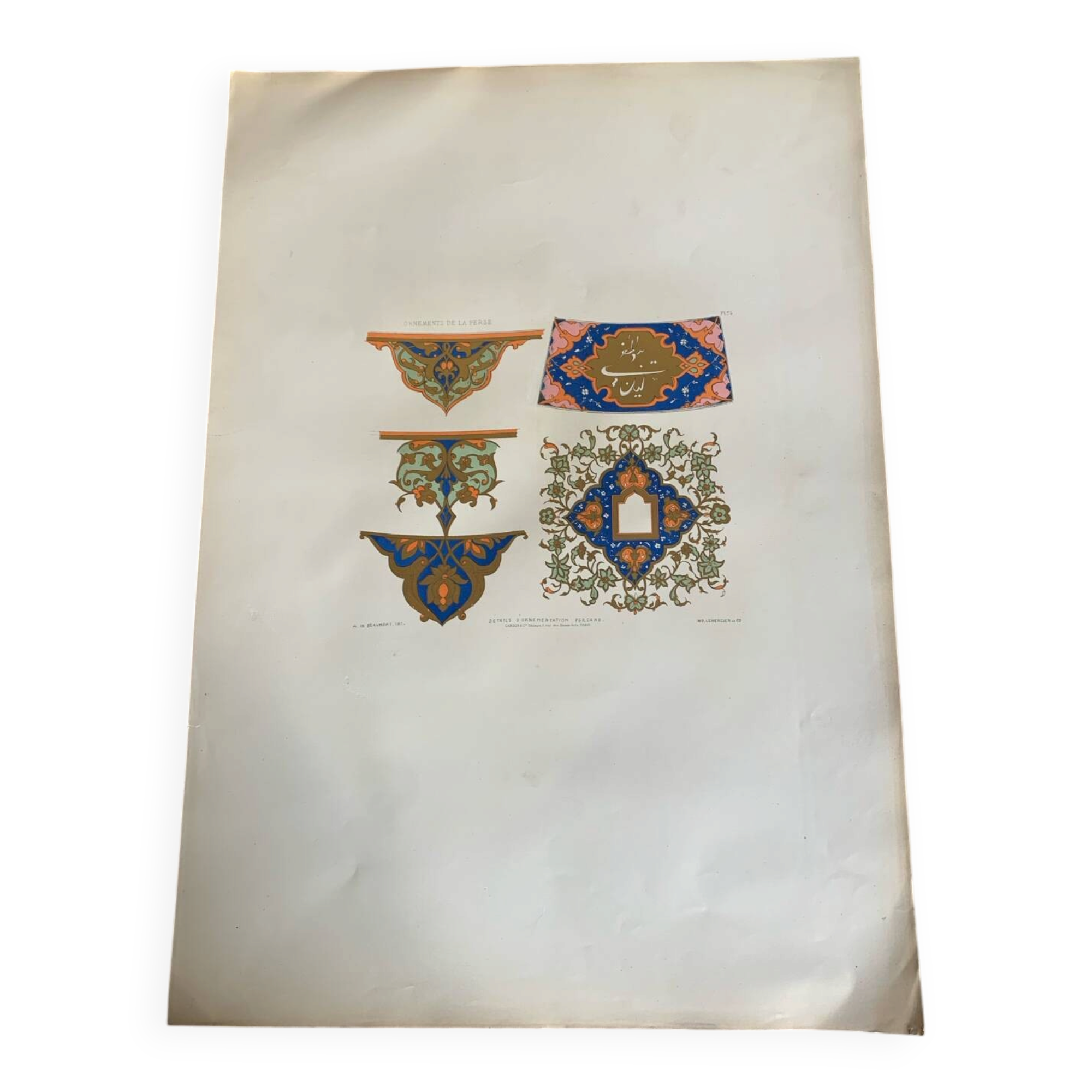 Ancient Oriental Lithography - Ornaments of Persia