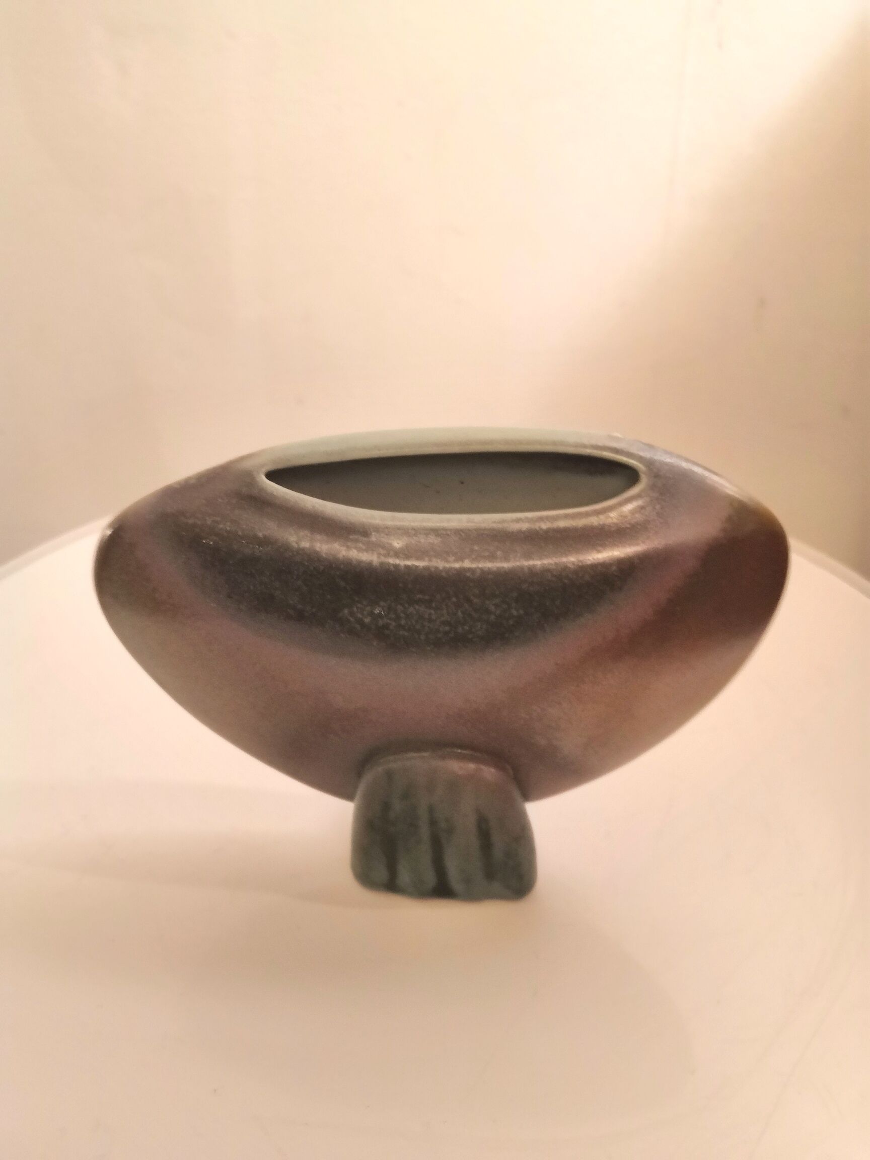 Ceramic lentil vase signed by a dove design 60s