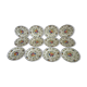 12 old Longchamp dessert plates with floral decoration