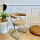 Vintage chair design from the 70s – chrome & boucle – modernist style