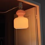 Vintage 1970s orange opaline glass pendant light