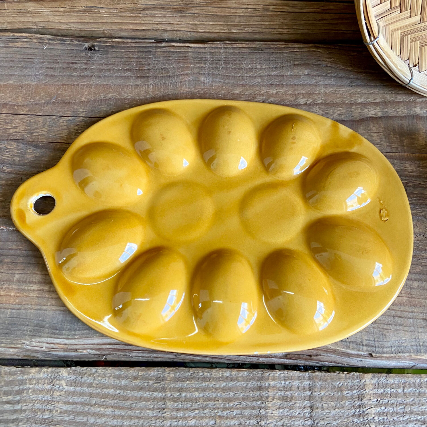 Vintage salt and pepper egg dish