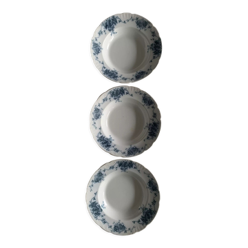 Ensemble 3 assiettes creuses en porcelaine anglaise Johnson Bros