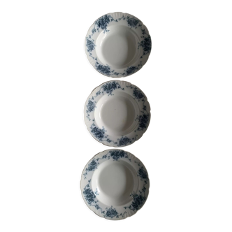 Ensemble 3 assiettes creuses en porcelaine anglaise Johnson Bros