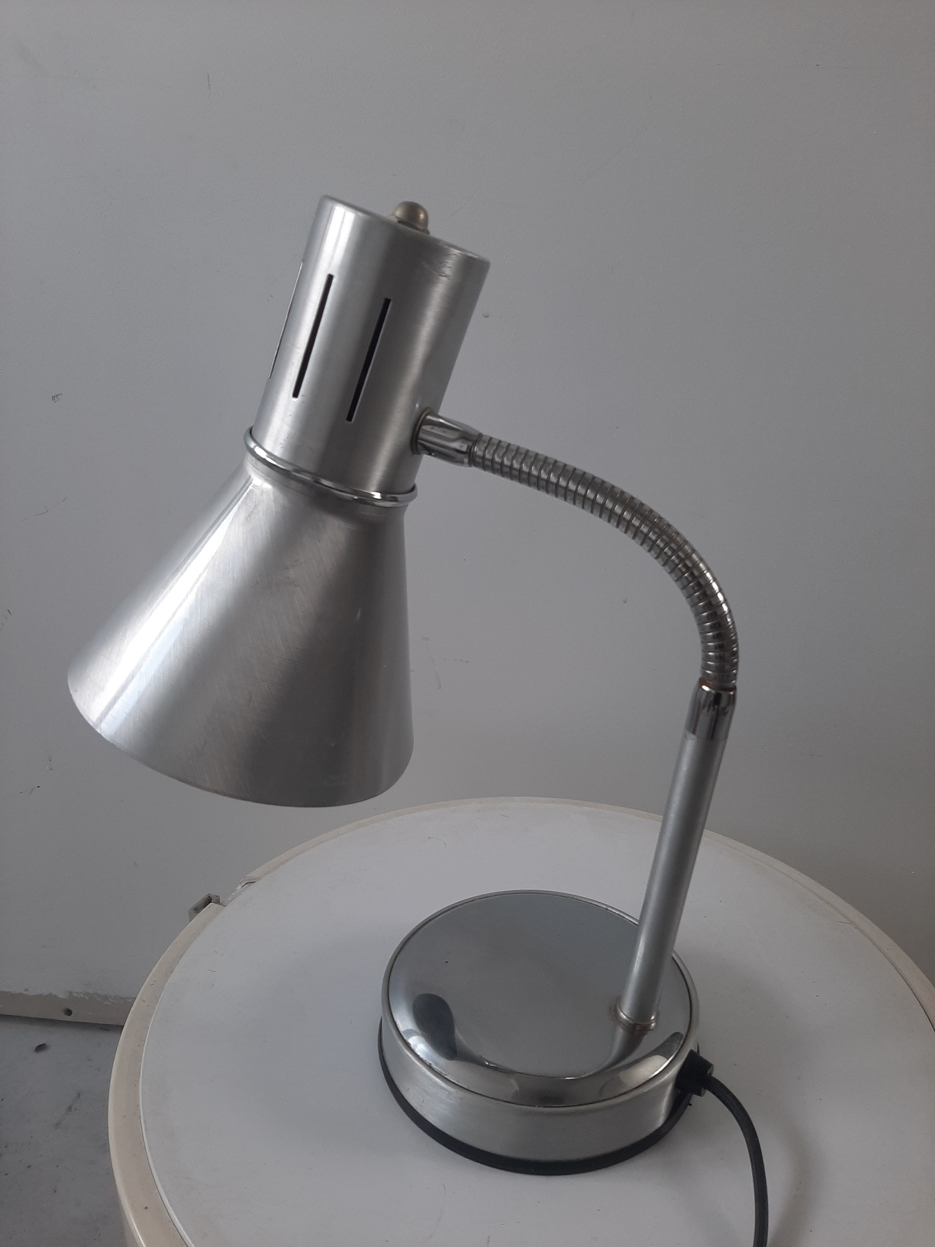Vintage lamp 70s chrome and aluminum Veneta lumi
