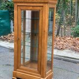 Louis Philippe illuminated display cabinet in solid oak from the 20th century