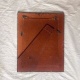 Art Deco photo frame in pink tinted beveled mirror