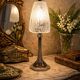 Art Deco table lamp from the 1920s–1930s — Tree trunk base in nickel metal