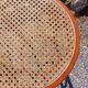 3 wooden bar stools with caning