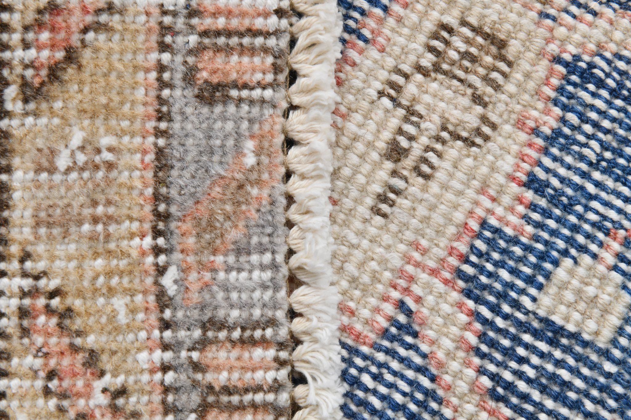 Navy blue vintage rug 317x220cm