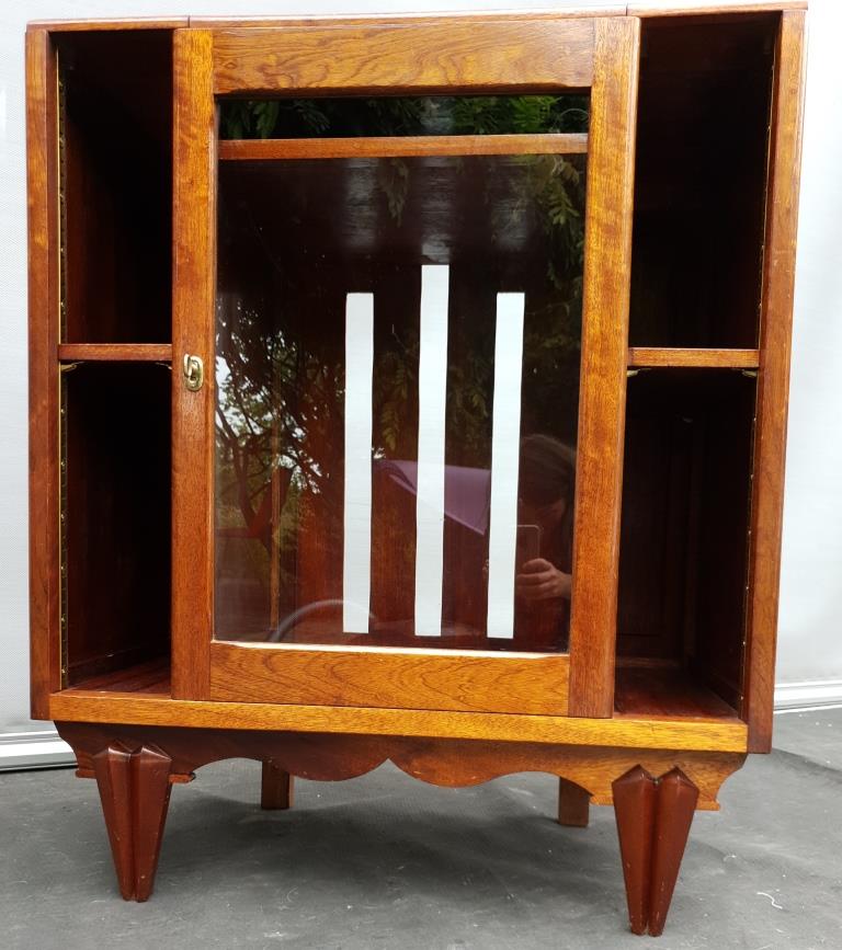 Meuble musique teck art déco pour vinyles