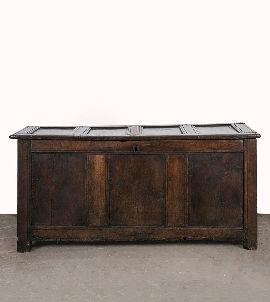 Paneled and Carved Oak Chest or Coffer