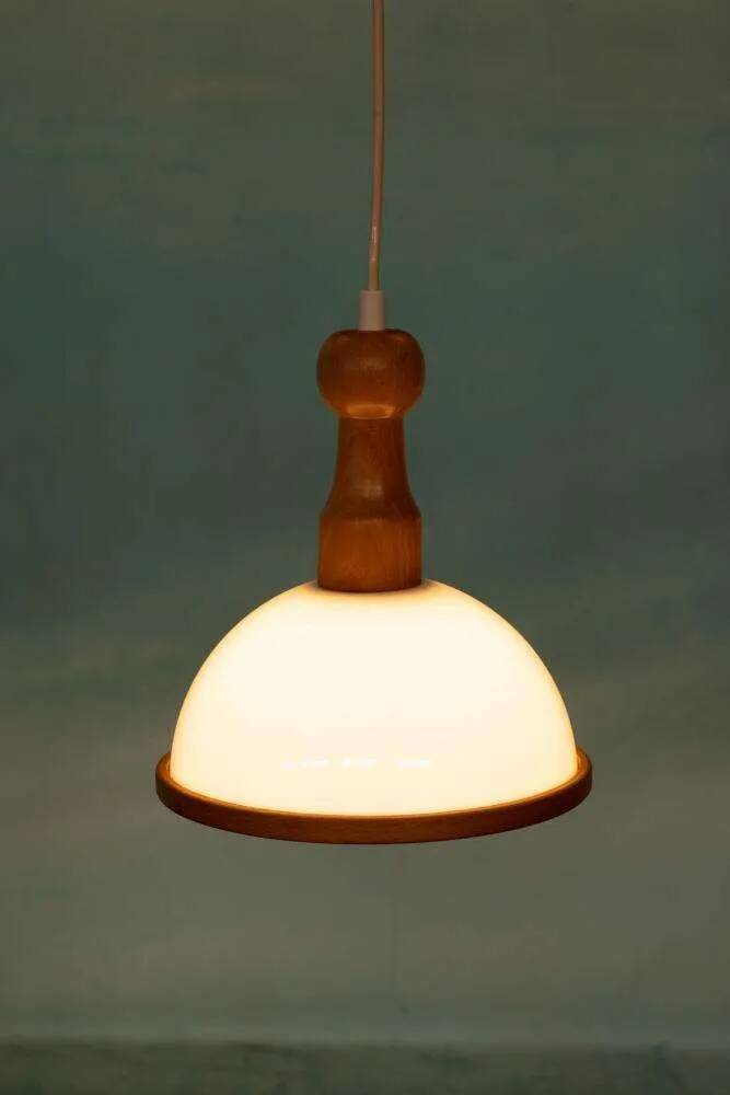 Bohemian 70s mushroom pendant lamp