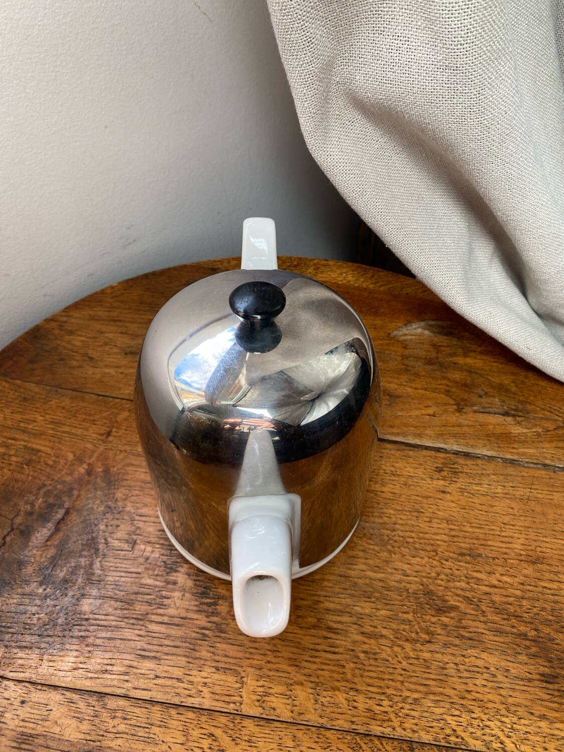 Salam Tea teapot, porcelain and stainless steel