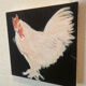 Rooster portrait oil painting on canvas