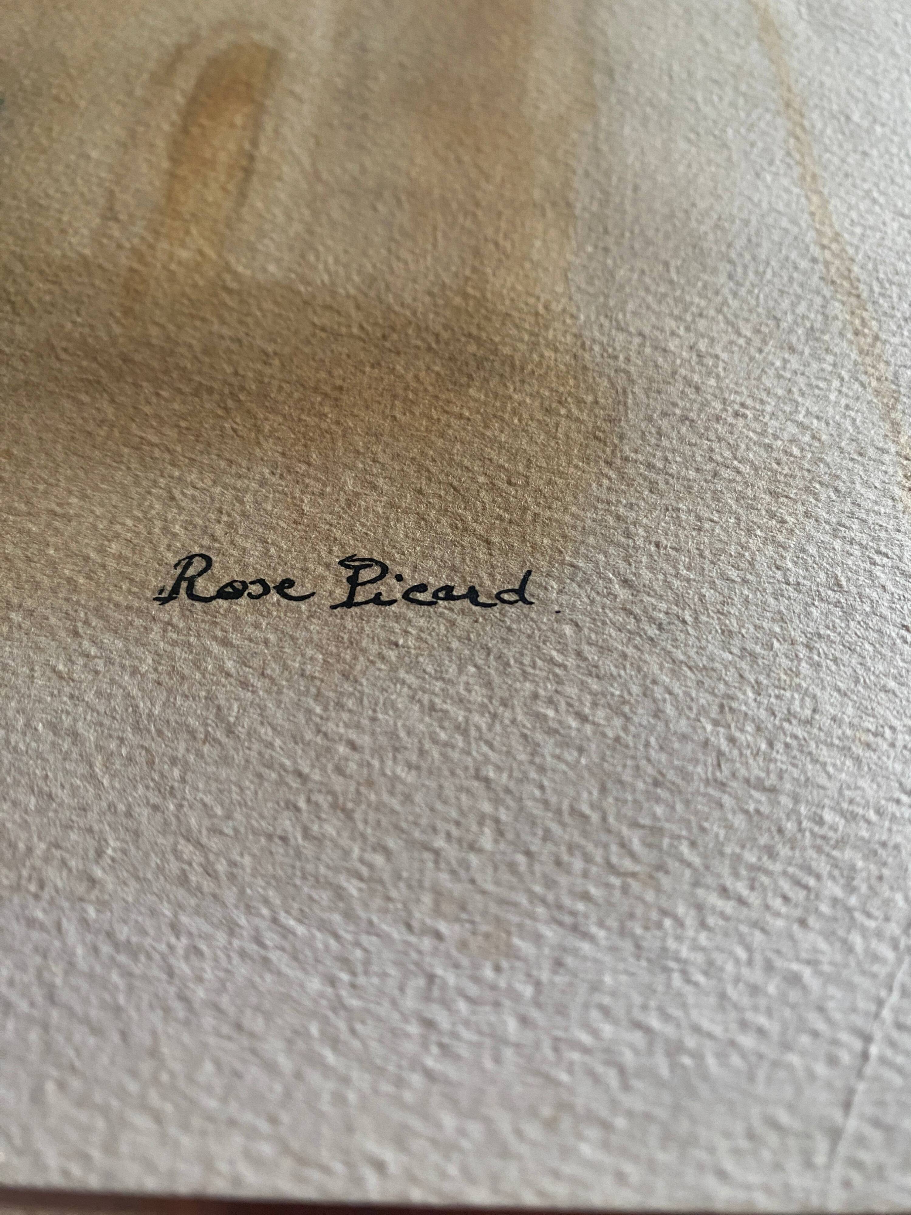 Original watercolor painting "Orientalist View of Medina" signed Rose Picard