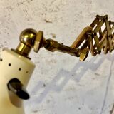 Brass accordion arm wall lamp by alfred müller for amba – 50s
