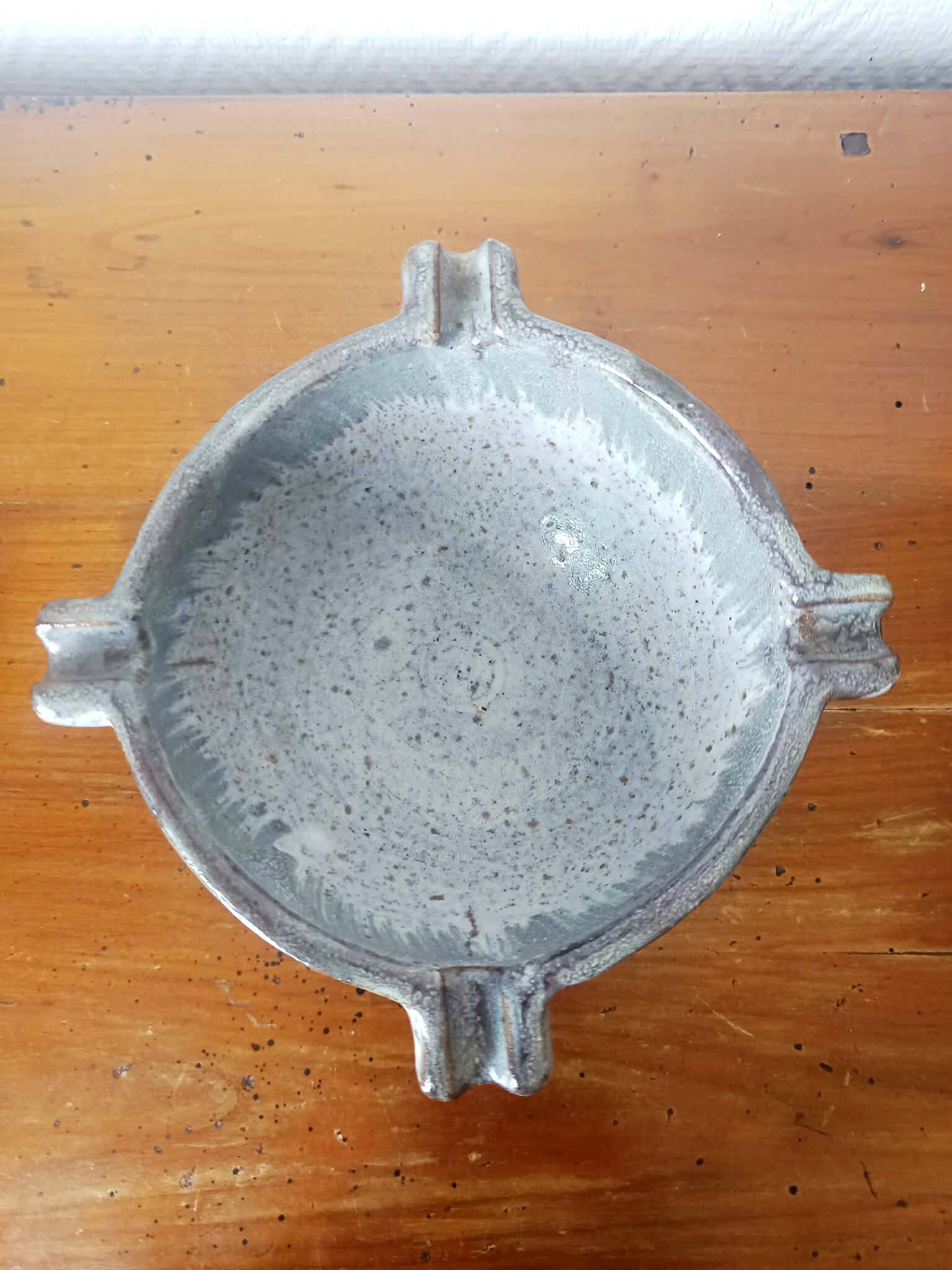 Vintage stoneware ashtray mortar