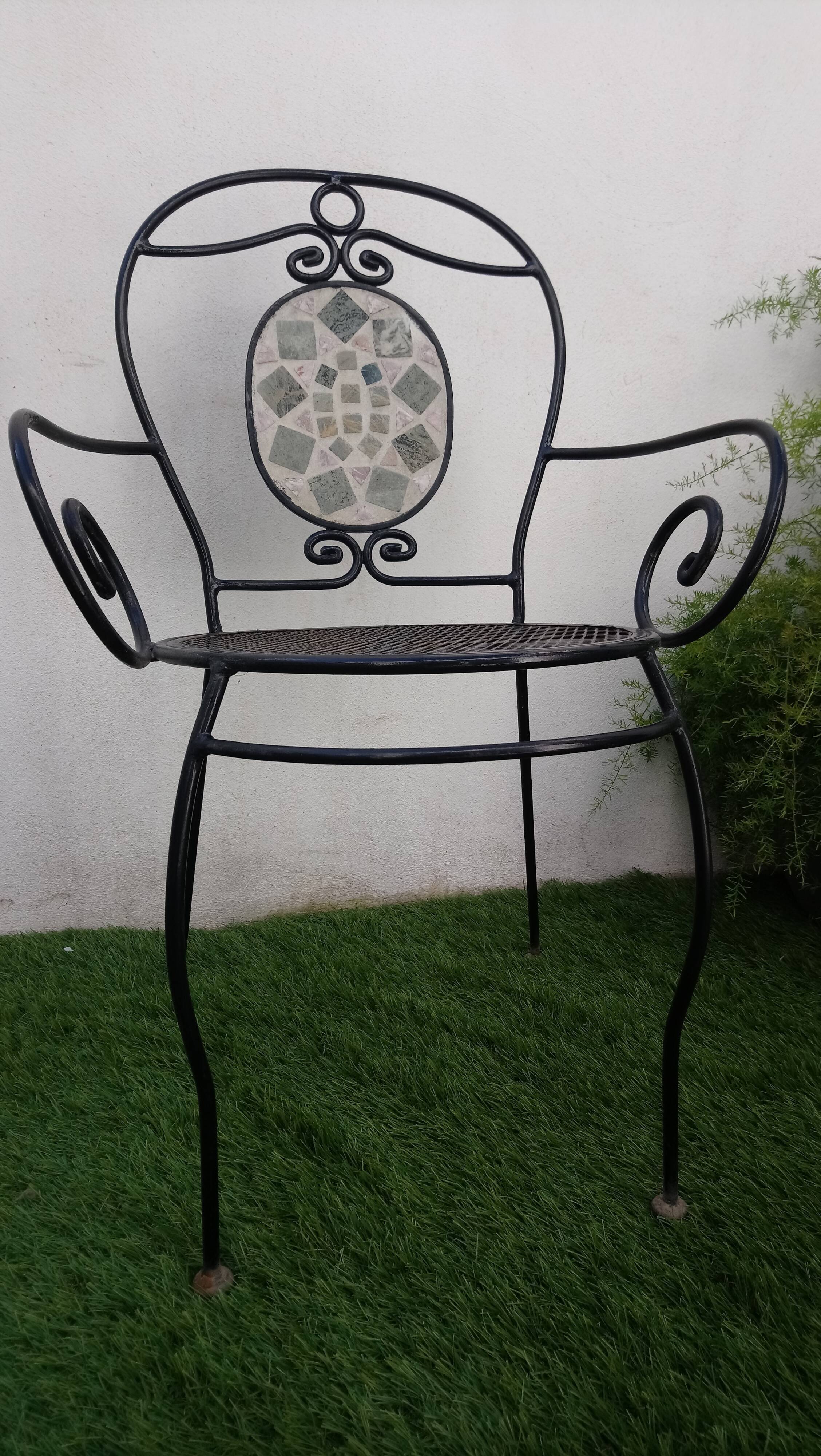 Set of 4 armchairs vintage iron