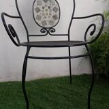 Set of 4 armchairs vintage iron