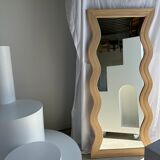Zigzag rattan foot mirror H:182cm