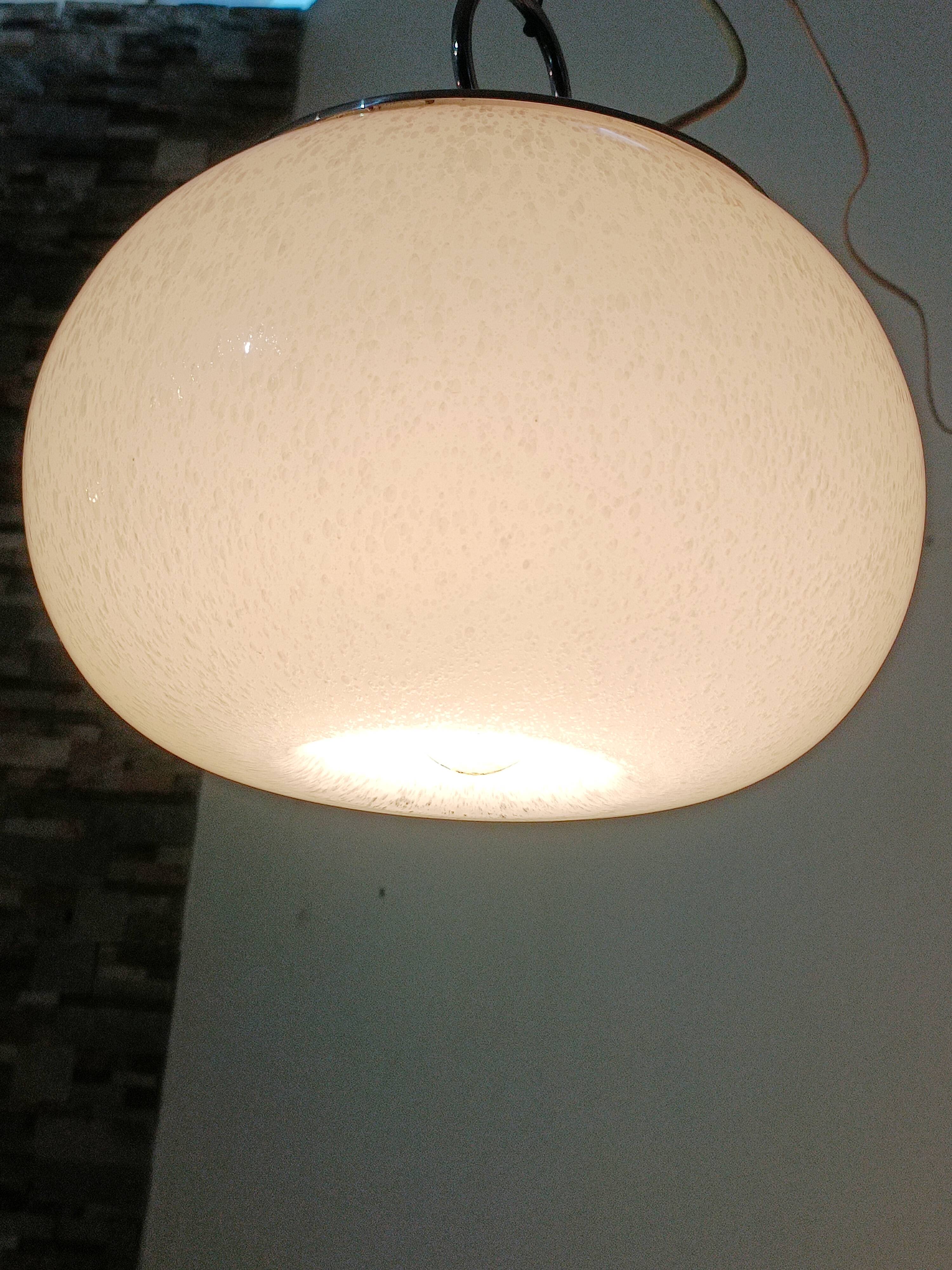 Lampe suspendue verre Murano par Mazzega 1970s