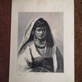 Old orientalist engraving - Gustav Richter - Late 19th century