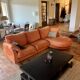 Vintage canapé and Viscoti fabric chaise longue