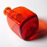 Rare Mid-century Red Glass Flack, Bottle, Decanter / Sweden / 1950s