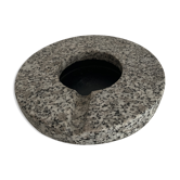 Vintage round marble ashtray speckled grey -black
