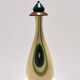 Beige Encased and Hand-blown Glass Decanter Bottle, Italy