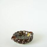 Ceramic ashtray, brown & multicoloured, 1970