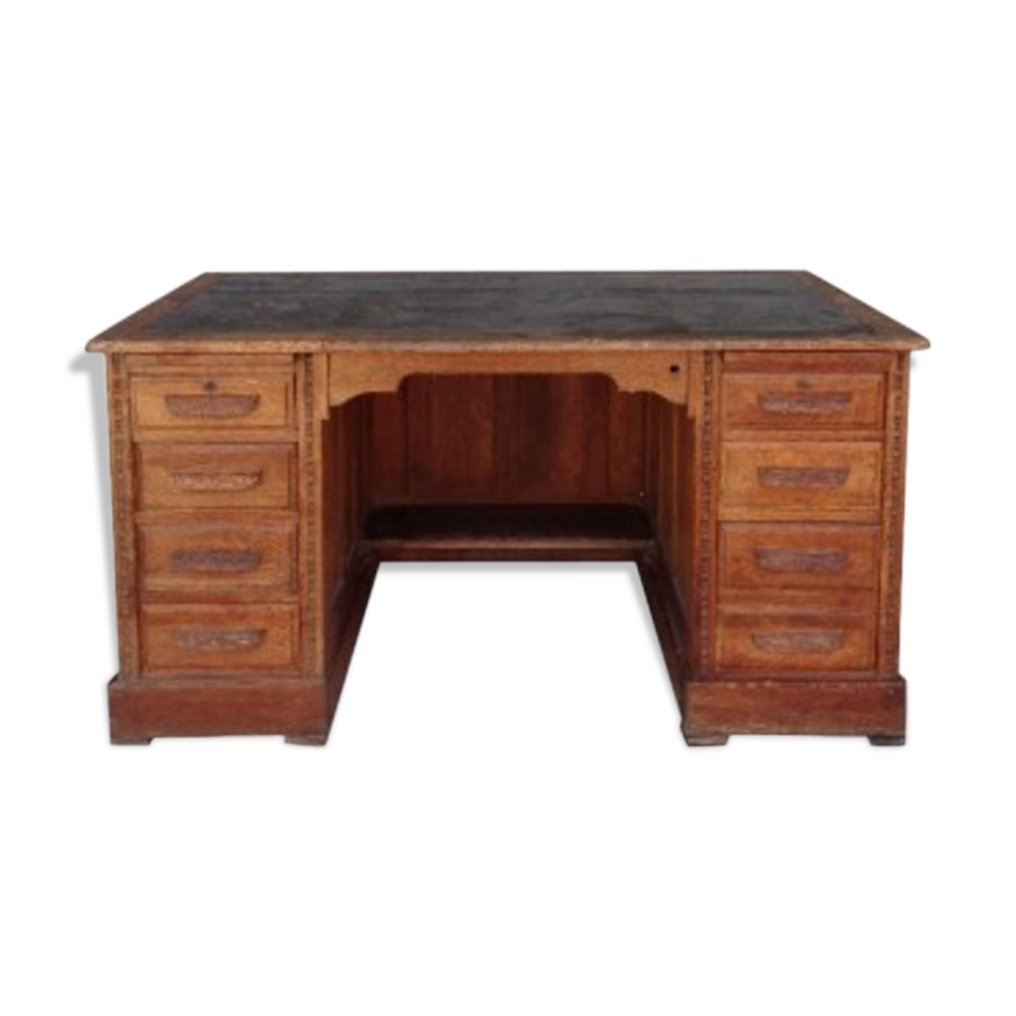 Bureau américain à caisson en chêne