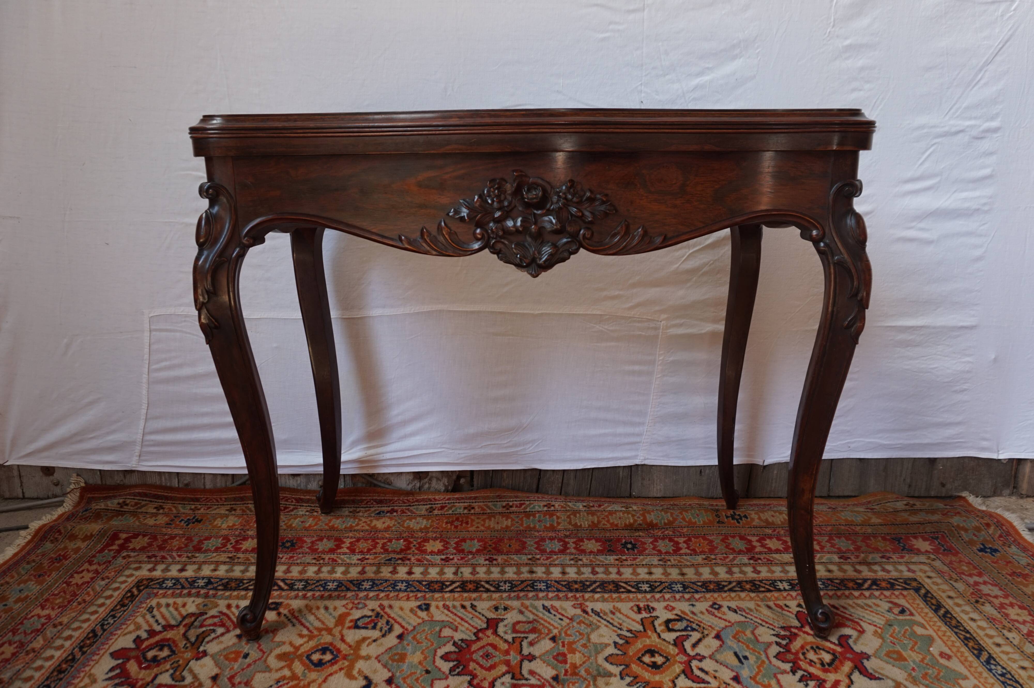 A XIX rosewood games table