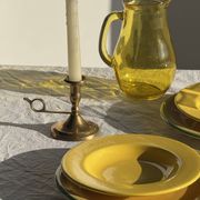 Lot de 3 grandes assiettes vertes plates italiennes D28,5