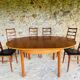 Extendable dining table in teak, butterfly extension by Van Pelt circa 1960.