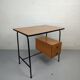 Bureau vintage formica et métal caisson deux tiroirs