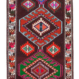 Hand-knotted wool turkish multicolor runner carpet 90 cm x 364 cm