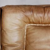 Vintage Mid-Century German Modern Leather Swivel Chairs by Carl Straub