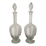 Pair of vintage crystal decanters