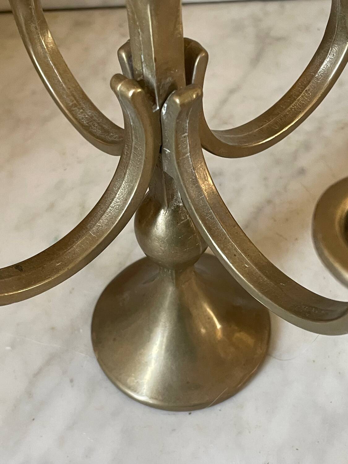 Solid Brass Brutalist Chandelier