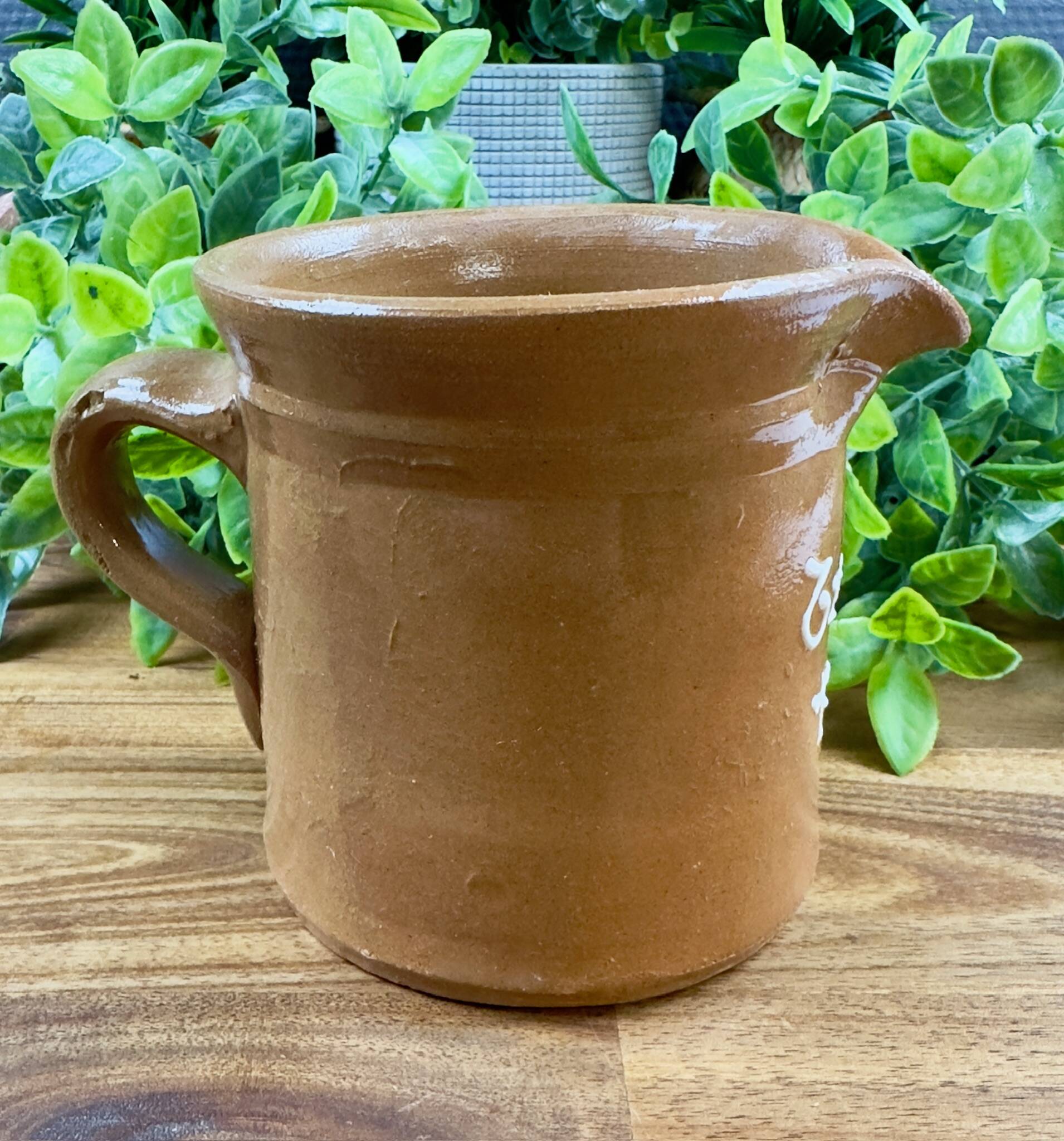 Old stoneware pitcher Troinex 1st August rustic vintage decor